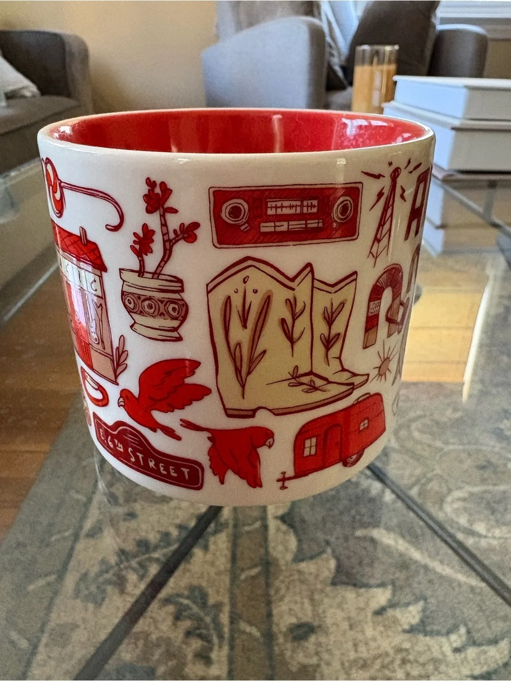 Starbucks Austin Red and White Ceramic City Mug